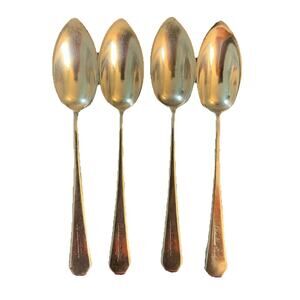 Set of 4 Canadian Pacific Railroad Silver Plate Grapefruit Spoons Mappin & Webb